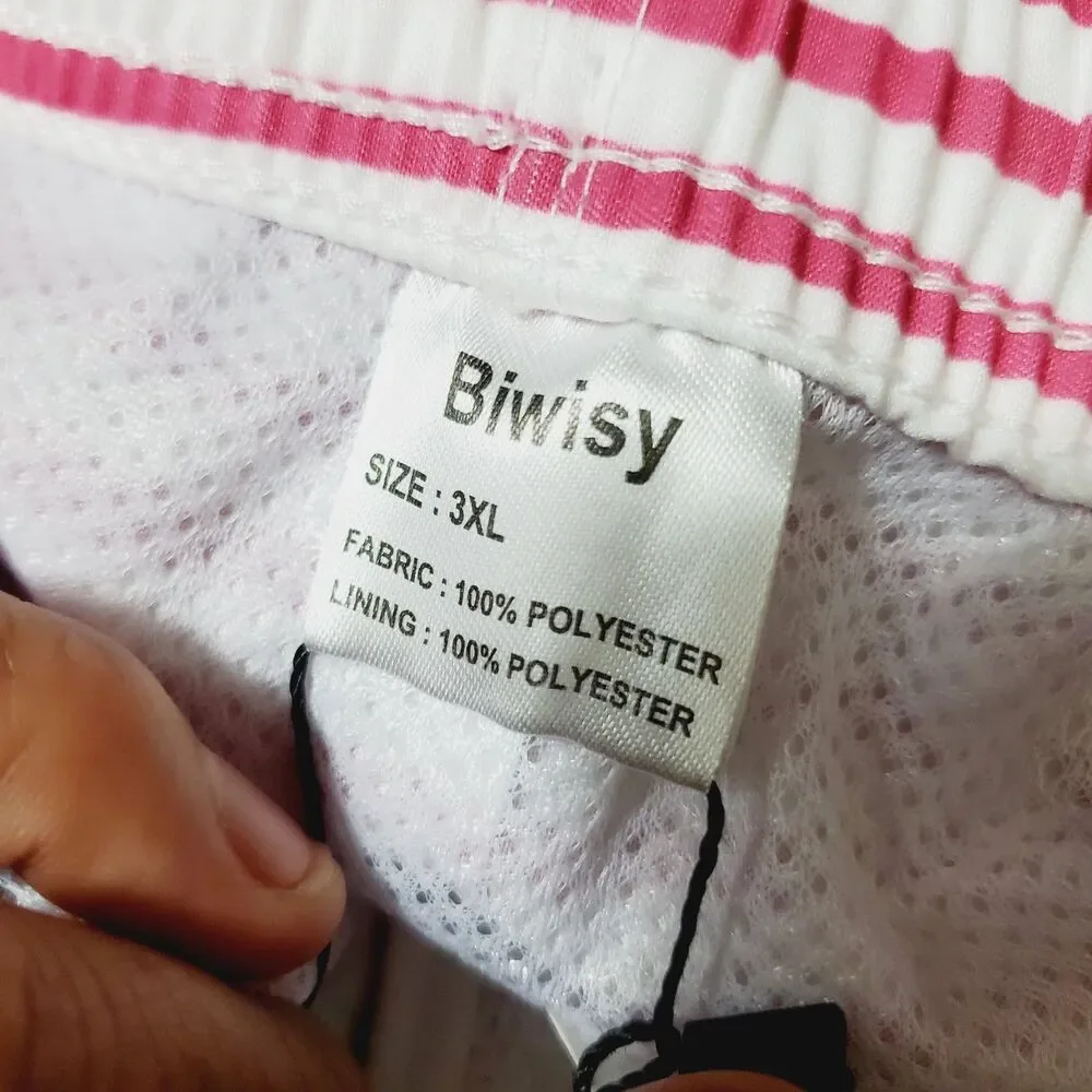 Biwisy Mens Swim Trunks Quick Dry Swim Shorts with Mesh Lining Funny Beach...